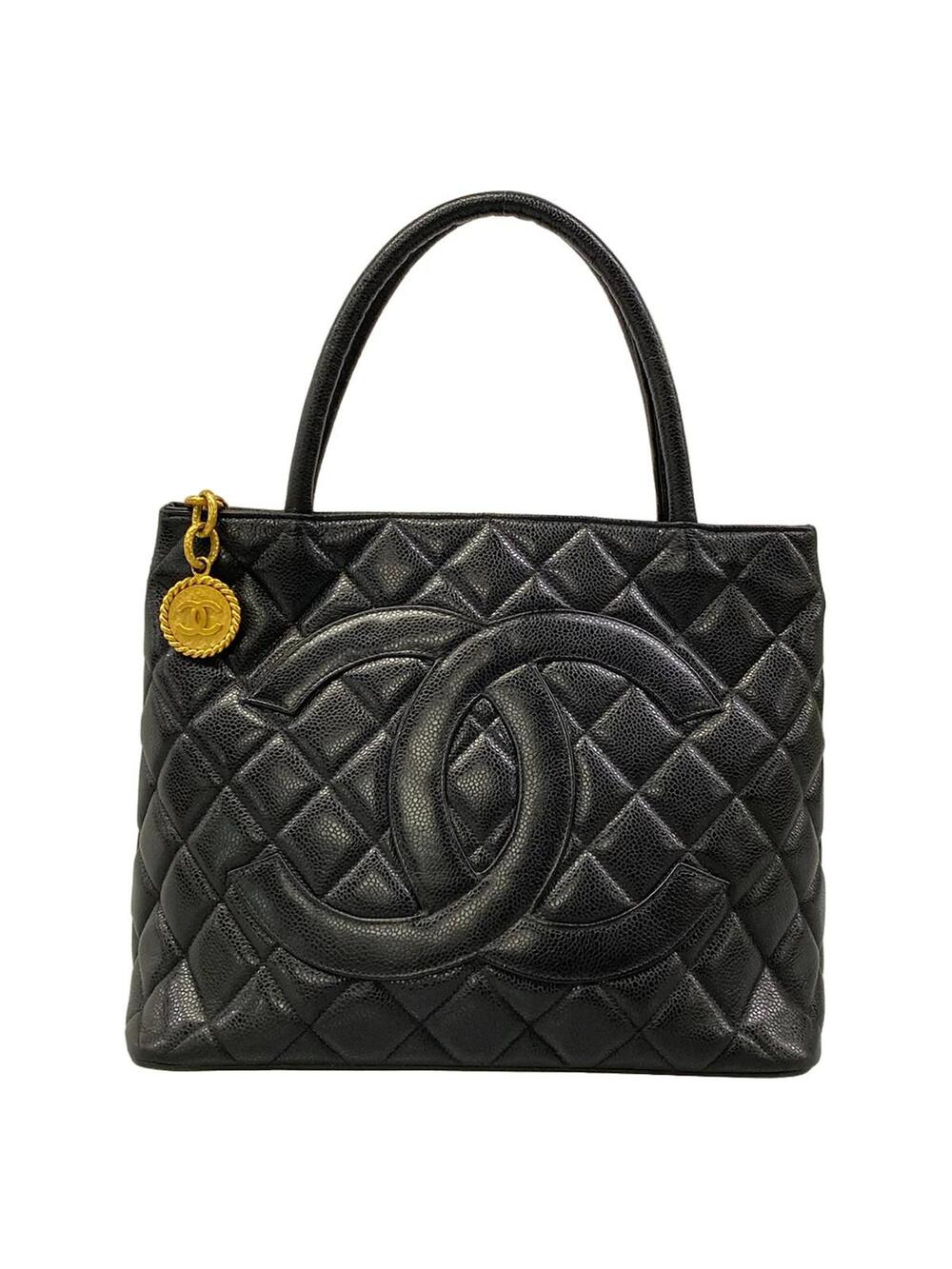 Chanel Caviar Medallion Tote Black #358578C22B
